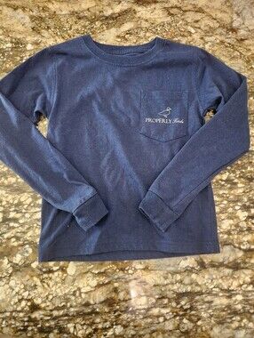 Properly Tied Kids' Long Sleeve Pocket Tee - Navy